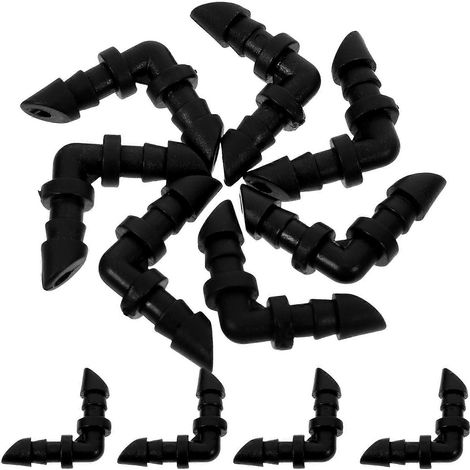 Raccords pour tuyaux d'irrigation goutte à goutte, 100 pièces, noirs, pour système d'irrigation de jardin. Installation facile, compatibilité étendue. (1/5)