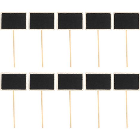20 mini-tableaux noirs en bois pour messages, panneaux créatifs, étiquettes pour fleurs et plantes de jardin, marqueurs de jardin, décorations de mariage et de fête.-17.00X8.00X0.25CM-Black (1/2)