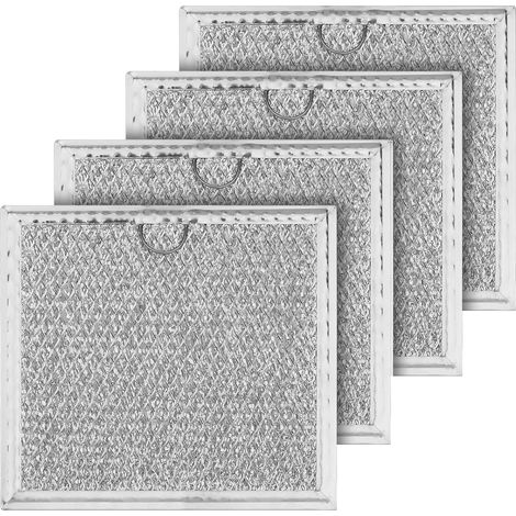 4pcs Filtres Remplacement pour Micro-Ondes, Grille en Aluminium 17x16,2cm Compatible avec WB02X11534 et DE63-00666A pour Hotte Ventilation Au-Dessus de la Cuisinière (1/5)