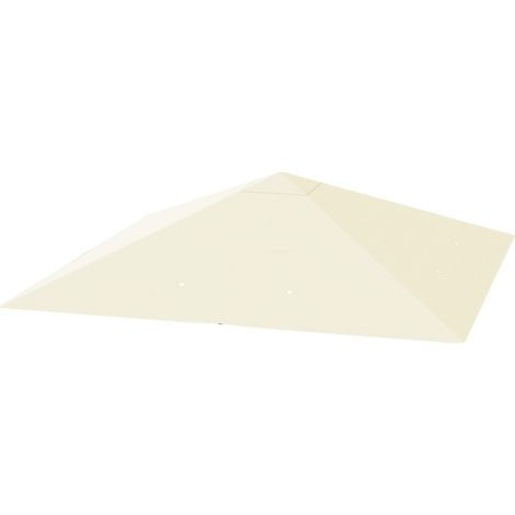CHICFURN Toit de pavillon 3x3 m en polyester crème, 8 trous de drainage, fixation velcro (1/5)
