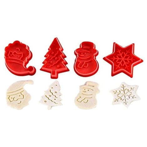 Troqueladora con diseño navideño y émbolo. Molde de corte de 4 piezas. (1/3)