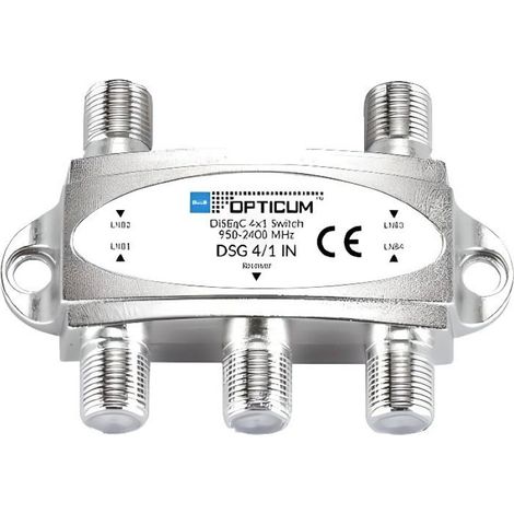 Commutateur Diseqc 4-1 - 4 Entrées Lnb - 1 Sortie Récepteur - Fréquence 950 À 2400 Mhz - Protocole Diseqc 1.0 Et 2.0 - Usage Intérieur - 1 Pièce