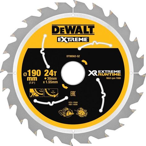DeWALT - Hoja de sierra para madera 190x30 mm, 36 dientes DT99563