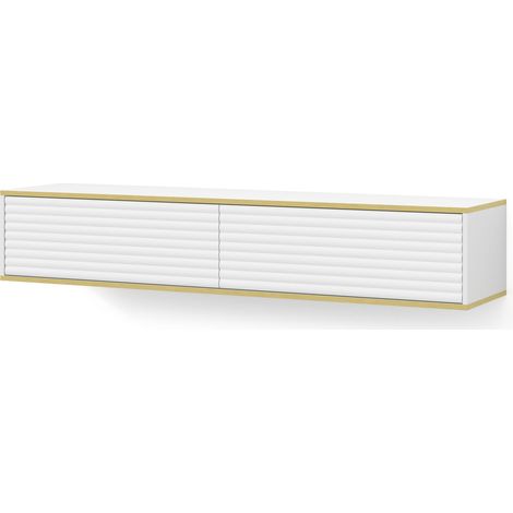 TV-Schrank SUBI 180 cm hängend, mattweiß gefräst (1/5)