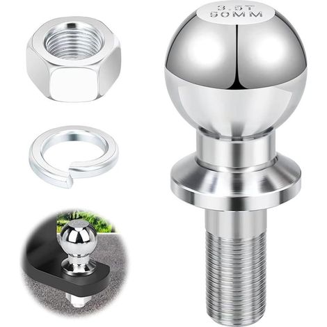 50-mm-Kugelkopfkupplung (3,5 t) – Robuster Stahl – 3,5 Tonnen Anhängelast – 22-mm-Kugelkopfschraube – Schnelle Anhängermontage (1/5)