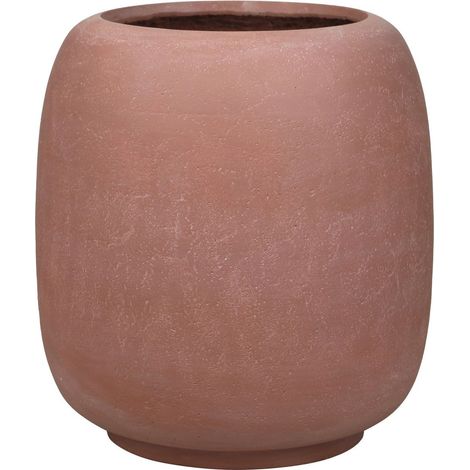 Vaso per piante Rebecca Mobili Azalyn 37x32,5x32,5 Ossido di Magnesio Marrone Mocha Moderno