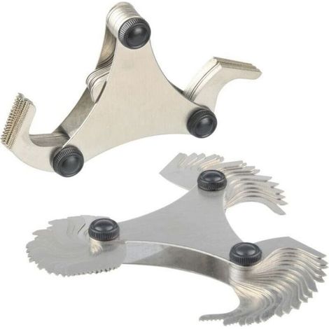 Jauge de Prise de Filetage Pliable Inox, Jauge à Pas de Vis 60° Americaine en Acier Inoxydable, Jauge de Filet de 60 Degrés Outil de (1/5)