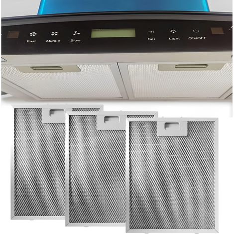 3PCS Hotte De Filtre De Machine à Fumée, Accessoires De Filtre De Ventilateur d'Échappement, Filtre De Machine à Fumée En Aluminium, Accessoires De Hotte De Machine à Fumée, 32 26cm (1/4)
