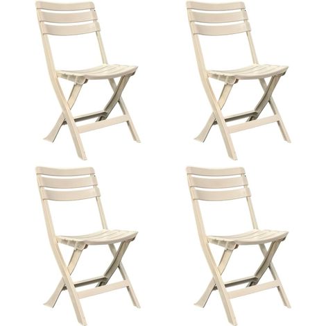 Sedia da giardino in plastica pieghevole, Pratik, Set da 4 pz sedie per esterno Tomaino, Bianco (1/4)