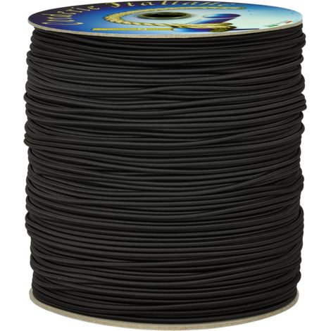 Corderie Italiane 006004967 Cordoncino Elastico, Nero, 2 mm, 25 m