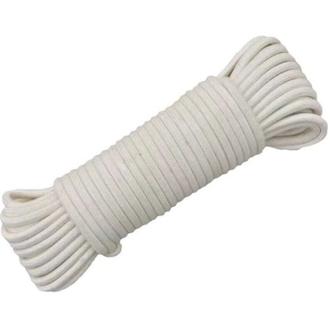 Corde tressée faite à la main, 100 % coton, 8 mm, 10 m, décorative, pour textiles de maison, fournitures de couture décoratives (couleur : blanc crème) (couleur : 8 mm x 10 m) (1/4)