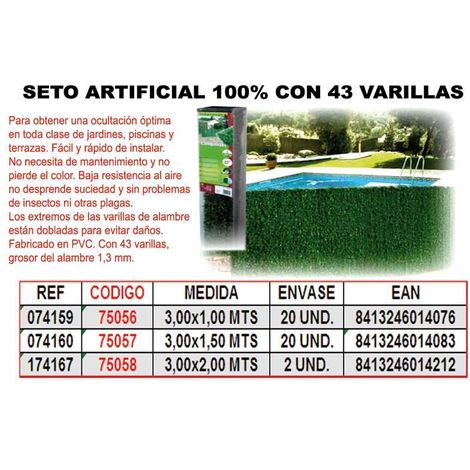 FPLUS baja seto artificial 43 varillas 100% 2,00 x 3 m 174167 (1/6)
