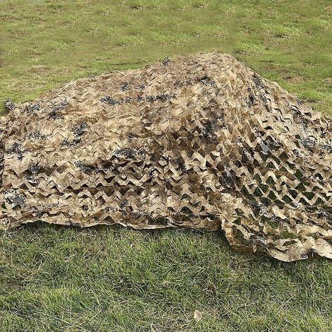 Filet camouflage double couche Loogu 3x3m, idéal pour bâche de voiture, tonnelle, décoration de jardin ou fête, abri solaire 1,5m, entraînement militaire, camouflage désertique numérique 2x3m (1/4)