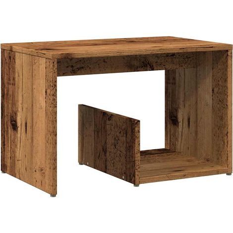Table d'appoint vieux bois 59x36x38 cm bois d'ingénierie