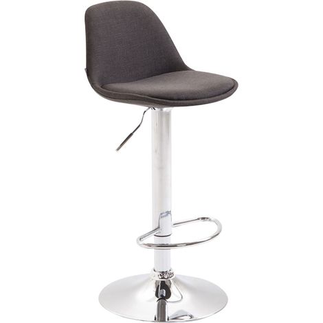 Sgabello da bar moderno e confortevole x1 seduta in tessuto grigio scuro gambe in metallo cromato 100006091
