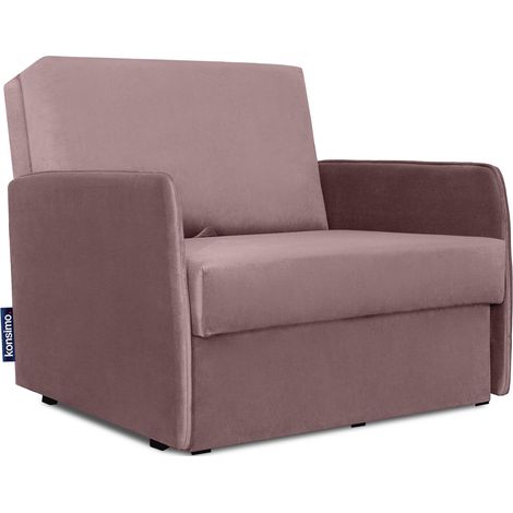 KONSIMO PEDATU Klappsofa mit Schlaffunktion und Bettkasten, Rosa (1/5)