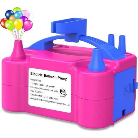 Pompe à ballons électrique, souffleur de ballons électrique portable, pompe à air pour ballons, double buse, gonfleur de ballons rose rouge pour décoration de fête (1/4)