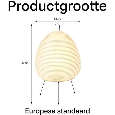Ynkkvre - Lampe japonaise en papier de riz - Lampe de table LED - Lanterne en papier de riz - Pour un éclairage d'ambiance chaleureux - 1 - Utilisation sur pied ou sur table, style milieu du siècle (1/5)