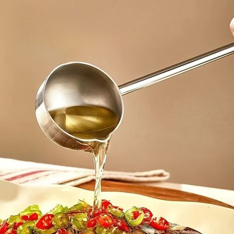 Suppenkelle aus Edelstahl mit langem Griff, Küchenutensil, geeignet für Haushalt und Gastronomie, 1 Stück (1/4)