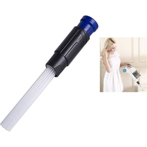 JSSEVN-Dust Brosse Accessoires Aspirateur Dust Brosse Embout,Dust Aspirateur,paille aspirateur,Flexible Tube Cleaning Tool for Car,Corners, Pets, Drawers,Air Vents,Home(Bleu) (1/4)