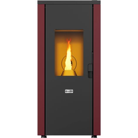 stufa a pellet ermetica canadian stove "design evo" bordeaux 8,3 kw (1/4)