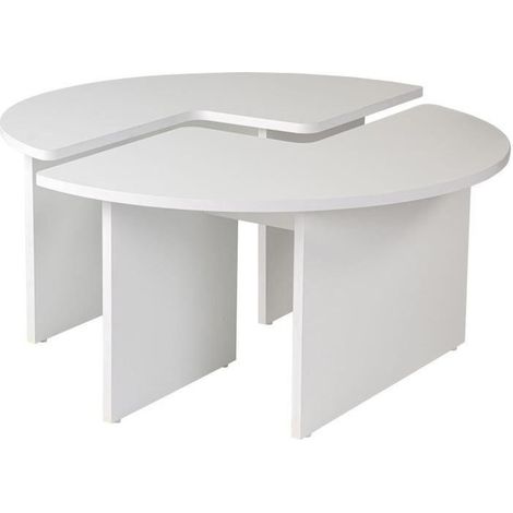 Couchtisch menzzo Set 2 weiß 90 cm Spanplatte