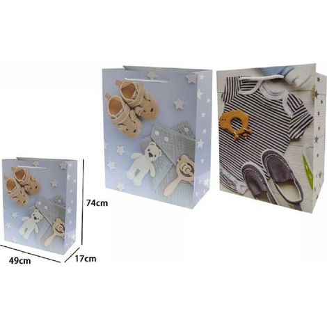 TrAdE Shop Traesio - Busta Buste Borsa Regalo Compleanno Nascita Maschio 74x49x17 Cm 69982 2 Modelli -