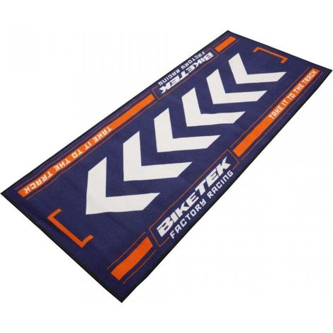 Tapis environnemental pour moto Biketek Garage Mat Orange bleu (1/2)