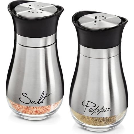Salière et poivrière en acier inoxydable, 10 cm, lot de 2 (1/5)
