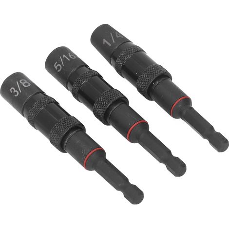 Ensemble adaptateur pour douille de visseuse à percussion 1/4 po avec porte-embout magnétique réversible et robuste (1/5)