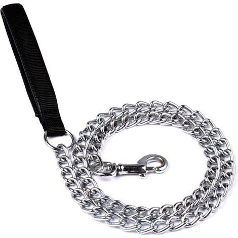 Laisse en métal pour chien, 180 cm, chaîne anti-morsure pour animal de compagnie (1/4)