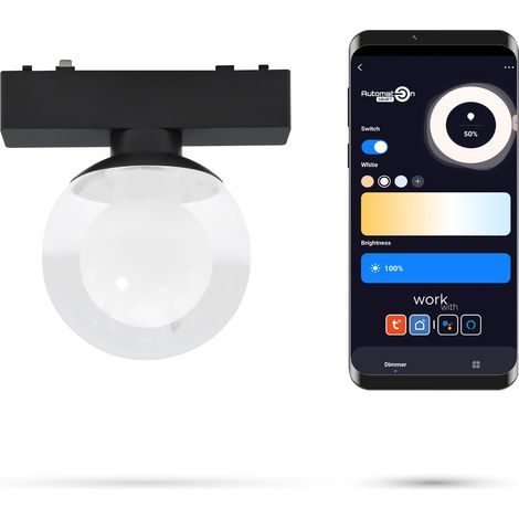 Tuya Kula Faretto Zigbee da 6W B80 per binari SLIM TRACK e FiberFLEX 48VDC Dimmerabile 3000-6000K (1/5)
