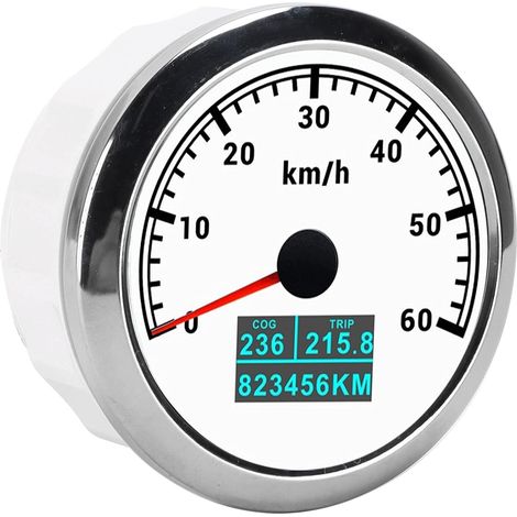 Compteur de Vitesse GPS pour Bateau, Compteur de Vitesse Numérique pour Tachymètre Installation Facile ABS en Acier Inoxydable pour Camion Bateau Marin (1/5)
