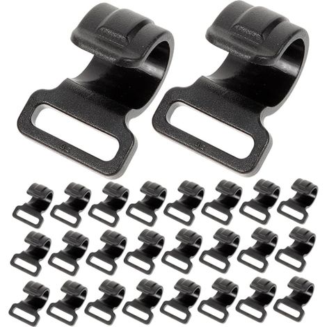 50 clips para postes de tienda de campaña, sujetadores resistentes para postes de tienda de campaña, abrazaderas negras para equipo de camping.