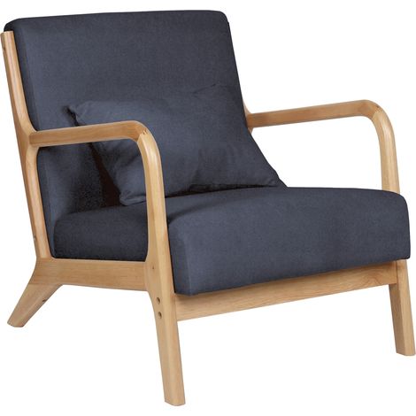 Fauteuil Tokyo Tissu Gris / Bois (1/5)