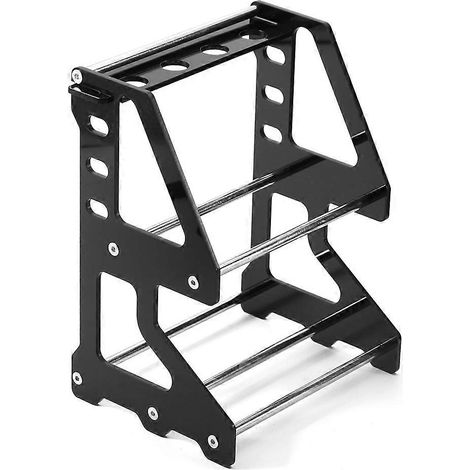 Support de rangement pour roues et pneus de voitures RC (échelle 1/10 et 1/12) - Étagère de rangement en métal pour jantes et pneus de véhicules RC (modèles réduits de crawlers). (1/5)