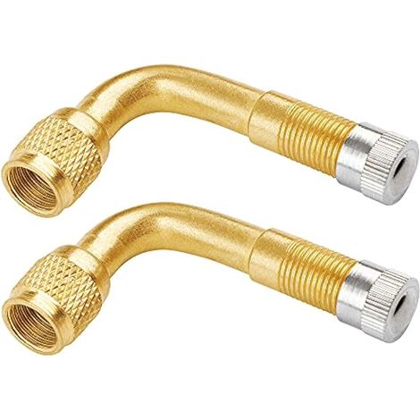 Lot de 2 rallonges de Valve coudées à 90° - en cuivre - pour Voiture, Moto, vélo, Scooter (1/4)