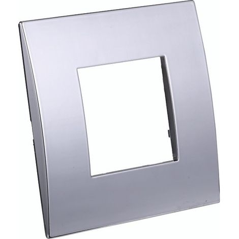 Placca serie Venus, 2 moduli, plastica, cromato, compatibile con serie Vimar Arkè - Ettroit VA83213 (1/3)