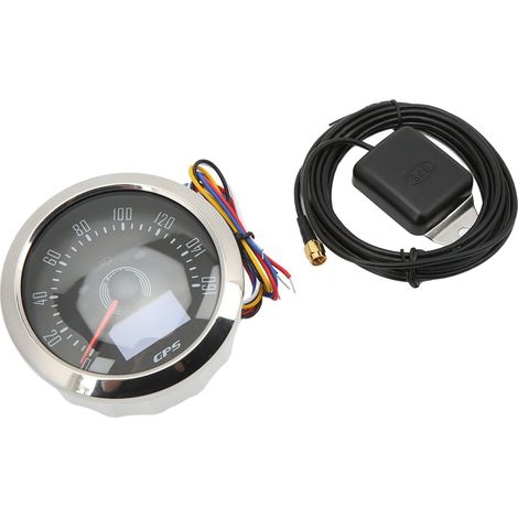 Compteur de vitesse GPS 3 en 1 de 85 mm, odomètre 0-160 mph, avec écran OLED, fonctions de kilométrage et de rapport de vitesse, 9-32 V, convient aux camping-cars, bateaux et voitures, noir. (1/5)