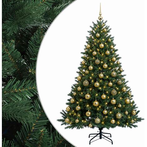 Árbol de Navidad artificial con bolas 180 cm 300 LED vidaXL (1/5)