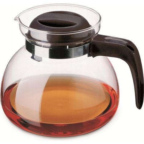 Cafetera/tetera de cristal con infusor y asa, gran capacidad de 2,3 L. (1/2)