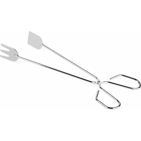Pinzas metálicas 2 en 1 para parrilla, pinzas de cocina, con tenedor y espátula. (1/5)