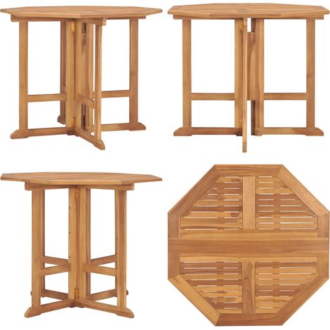 Table à dîner pliable de jardin Ø90x75 cm Bois de teck solide - Table De Jardin - Table À Manger Extérieure - Mobilier De Jardin - Teck - Table Pliante - Home & Living (1/5)