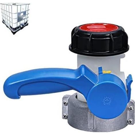 Vanne Papillon - 2 Pouces - Sortie Mâle S60x6 - Écrou 70 mm - Pour Cuve IBC 1000 L (1/4)