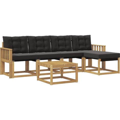 Outdoor Sofa Set 6 pcs White and Black vidaXL (1/5)