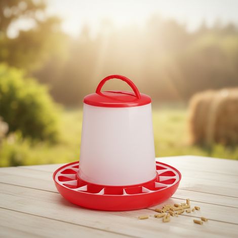 Melko distributeur automatique d'eau distributeur de boissons distributeur de boissons à l'envers station d'alimentation poulets abreuvoirs mangeoires pour volailles - Distributeur d'aliments - 3 KG (1/5)