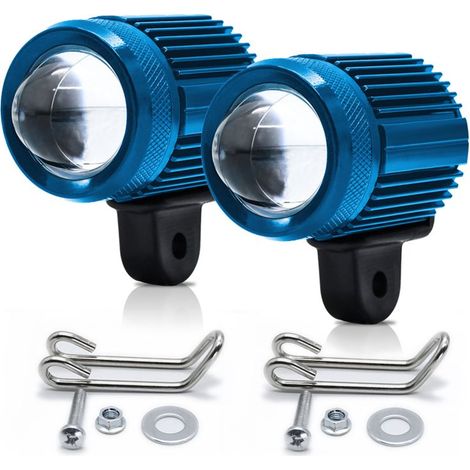 Set aus 2 LED-Motorradscheinwerfern mit großer Reichweite, zweifarbigem Fernlicht und Nebelscheinwerfern (weiß 6000K und gelb 3000K), 30 W, für Motorrad, Auto, Traktor, LKW, Quad, SUV und Boot. (1/5)