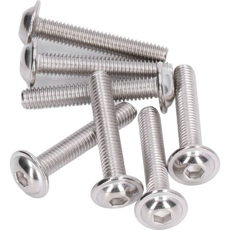 Vis à tête bombée A2-70 inoxydable, lot de 50 boulons M6x30 à six pans creux