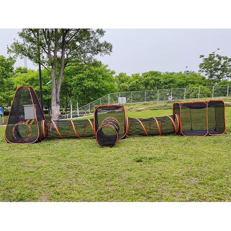 Tente tunnel 6 en 1 pour animaux de compagnie, chats et chiens, pliable, extérieur, boîte pour animaux de compagnie (styles 1) (1/5)