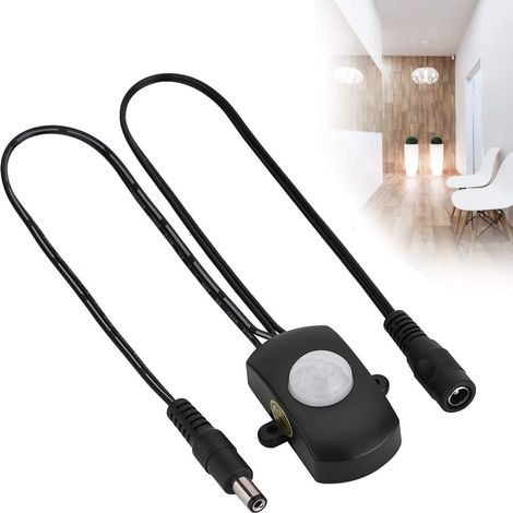 5A DC 5-24V Mini PIR Infrared Motion Detector Switch Flexible LED Light Strip, White Black (Black) (1/5)